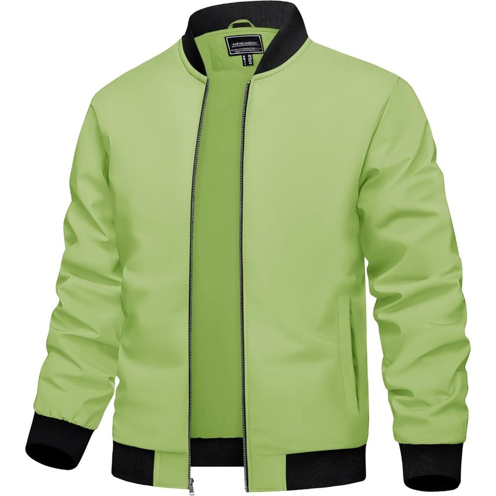 Men's Lightweight Stylish Casual Winter #13 Olive Green Bomber Jacket Coats